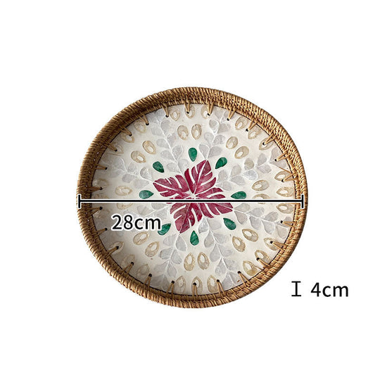 Kvinders Rund Serveringsfad Mosaik Design 28 cm 6