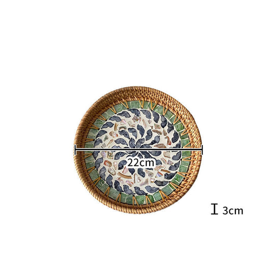 Kvinders Rund Serveringsfad Mosaik Design 28 cm 8