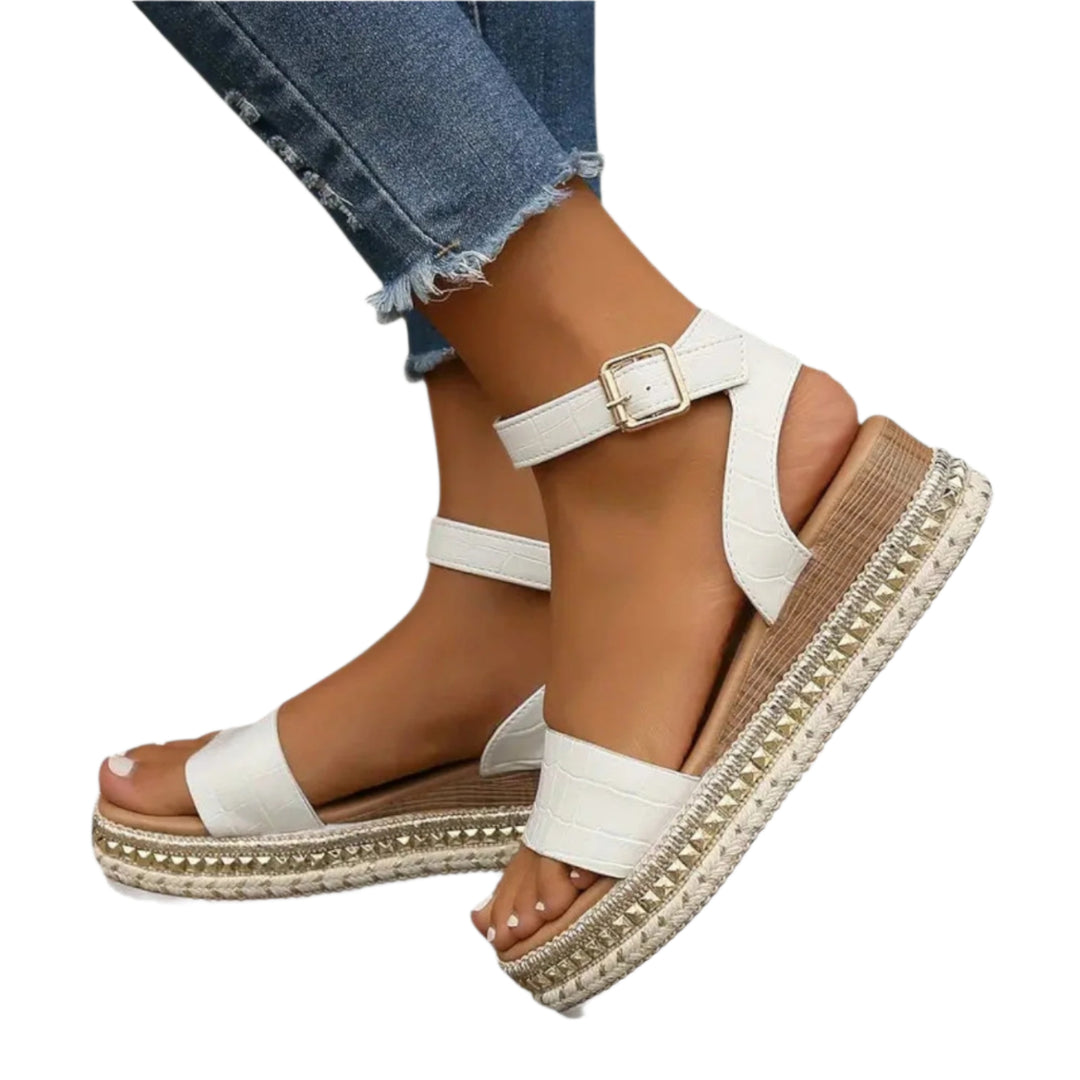 Kvinders Sandaler Platform med Ankelrem i Kunstlæder 0