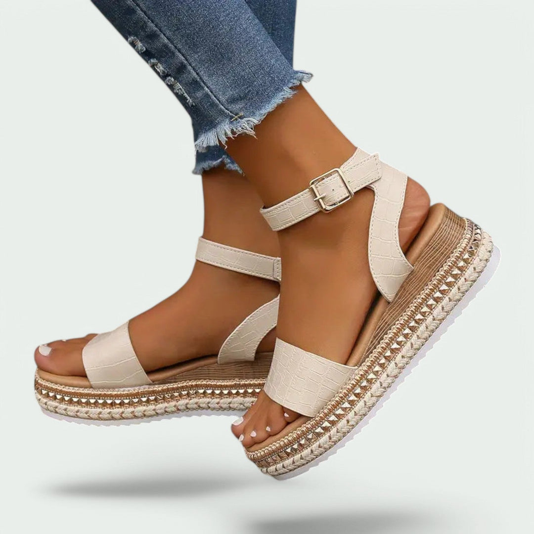 Kvinders Sandaler Platform med Ankelrem i Kunstlæder 1