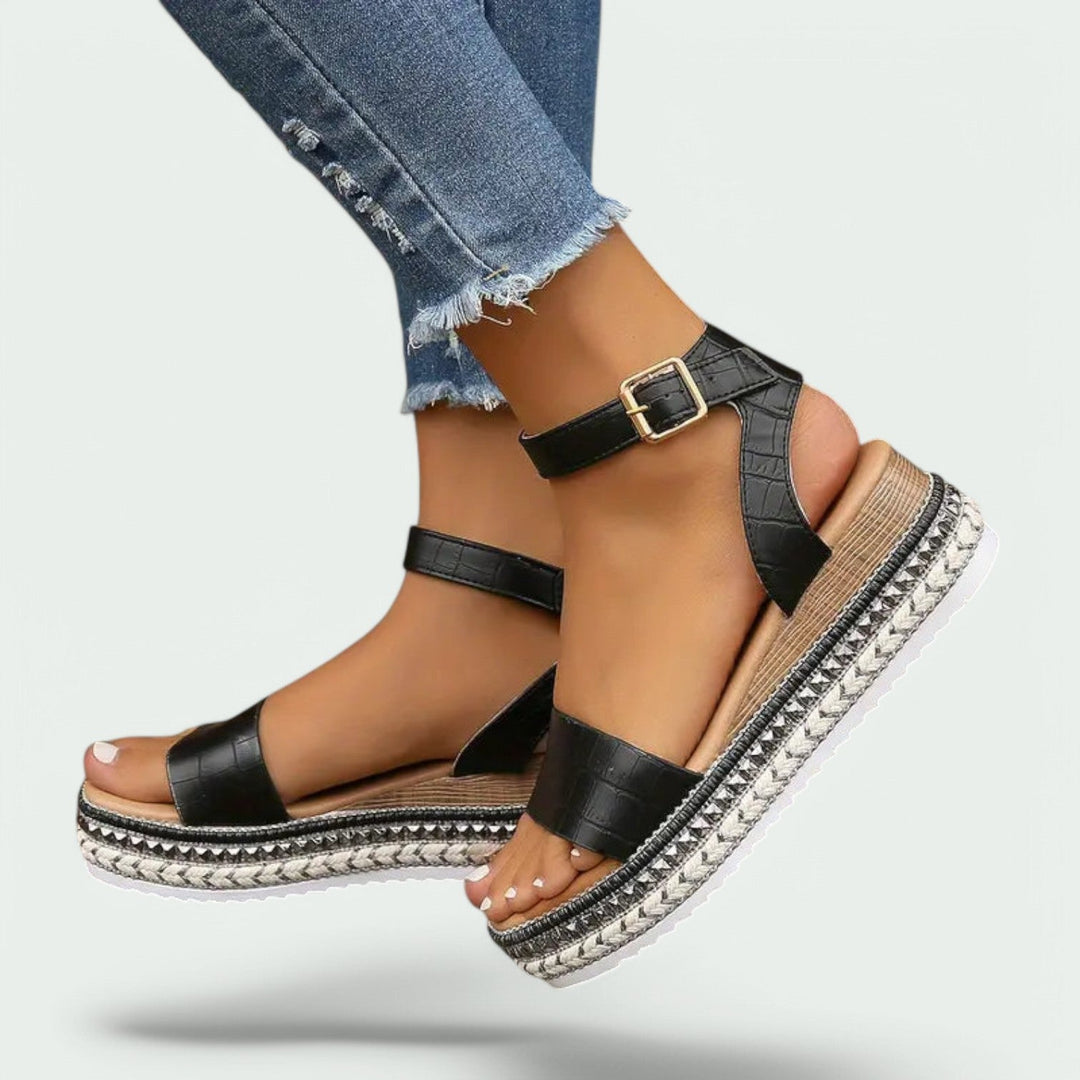 Kvinders Sandaler Platform med Ankelrem i Kunstlæder 2