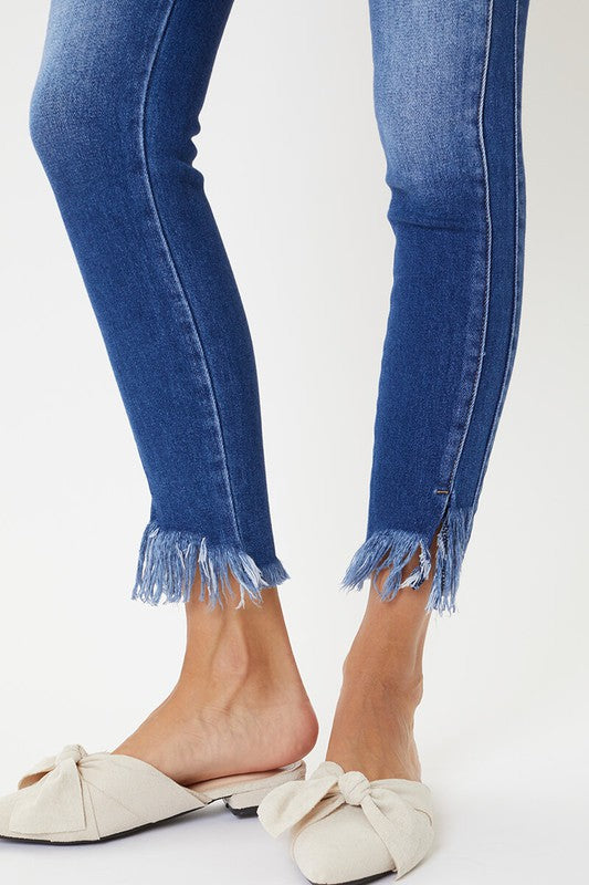 Kvinders Skinny Jeans med Høj Talje og Kantdetaljer 5