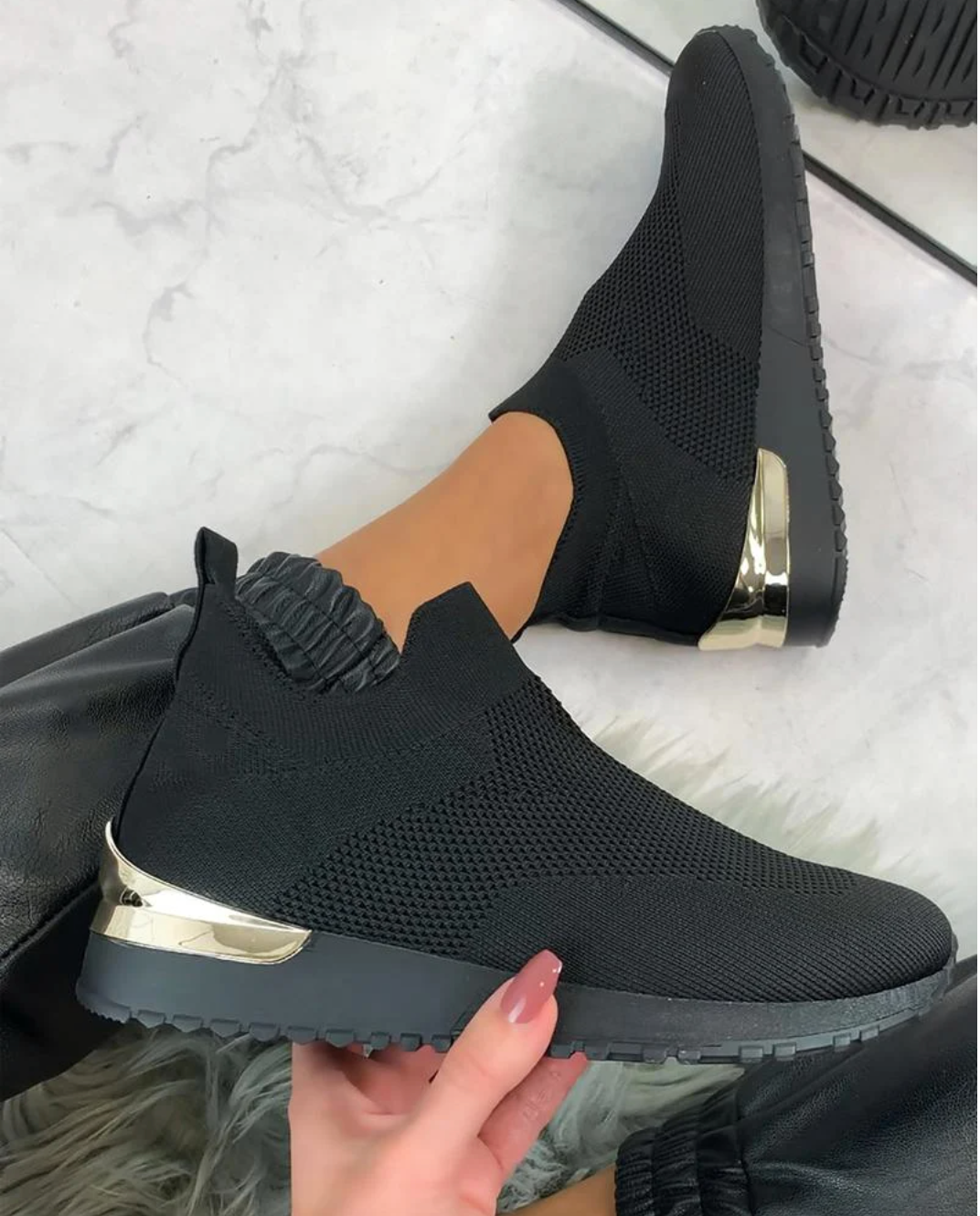 Kvinders Slip-On Sneakers Moderne Stil 0