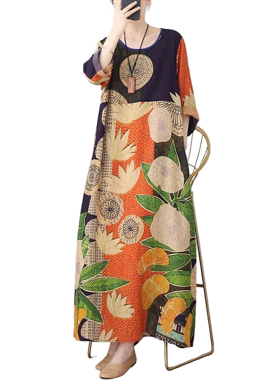 Kvinders Sommerkjole med Print og Patchwork 0