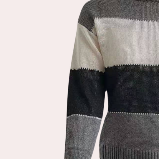 Kvinders Stribet Sweater i Klassisk Stil 2