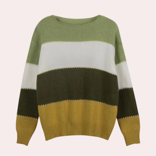 Kvinders Stribet Sweater i Klassisk Stil 4