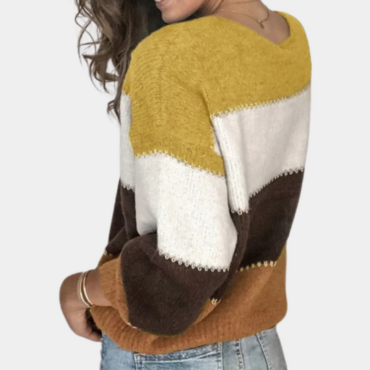 Kvinders Stribet Sweater i Klassisk Stil 5