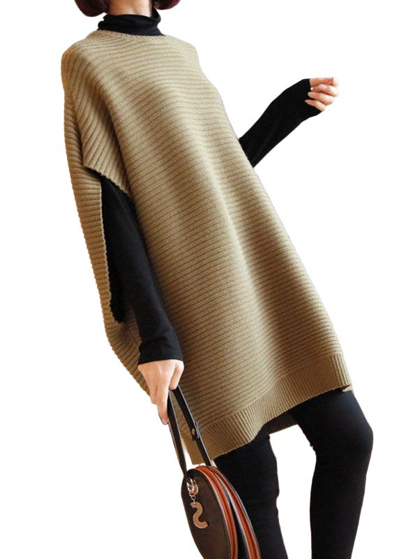 Kvinders Strik Vest O-Hals Patchwork Stil 0