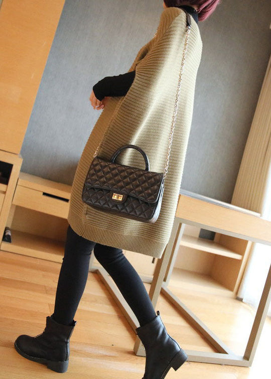 Kvinders Strik Vest O-Hals Patchwork Stil 6