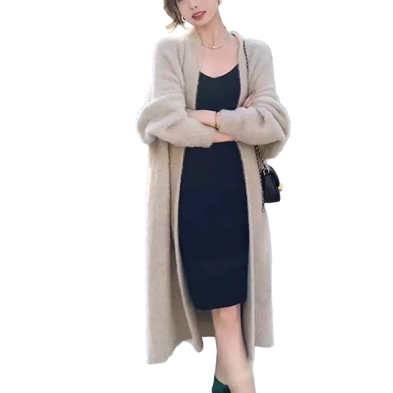 Kvinders Strikket Cardigan – Blød Fleece – Oversized Pasform 0