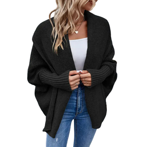 Kvinders Strikket Cardigan – Oversized Pasform – Åben Front 0