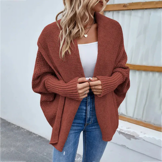 Kvinders Strikket Cardigan – Oversized Pasform – Åben Front 1