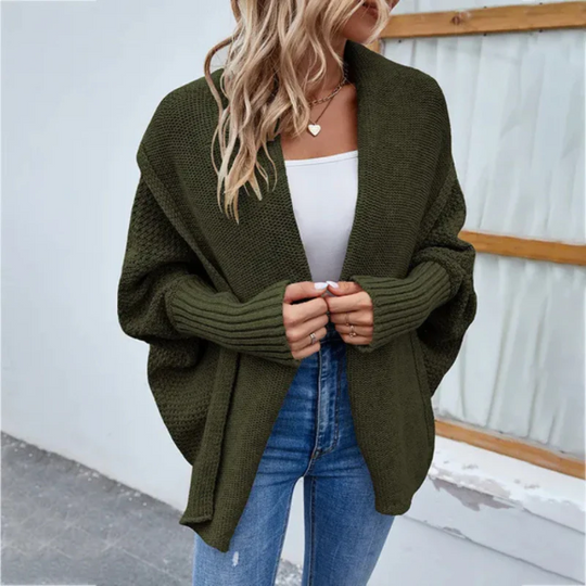 Kvinders Strikket Cardigan – Oversized Pasform – Åben Front 2