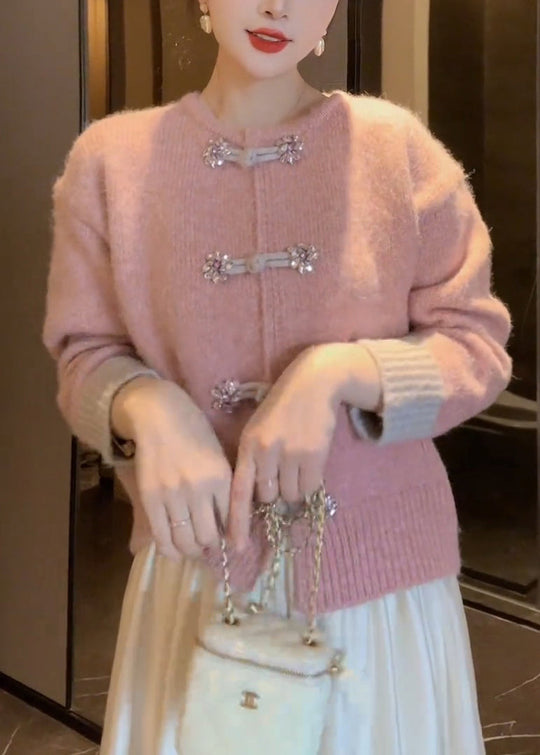 Kvinders Strikket Cardigan med O-hals 1