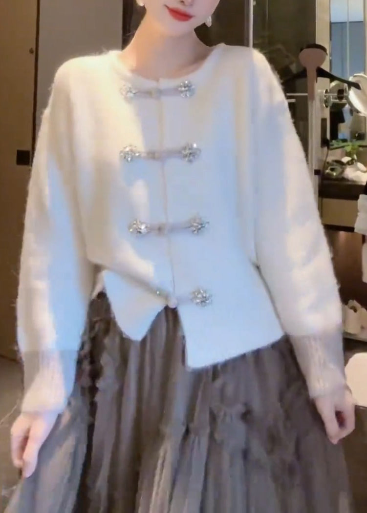 Kvinders Strikket Cardigan med O-hals 4