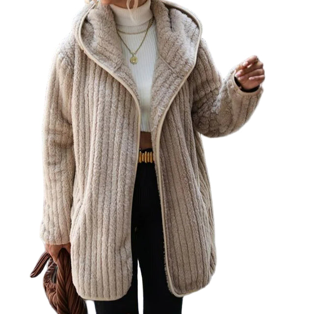 Kvinders Strikket Hættetrøje Casual 0