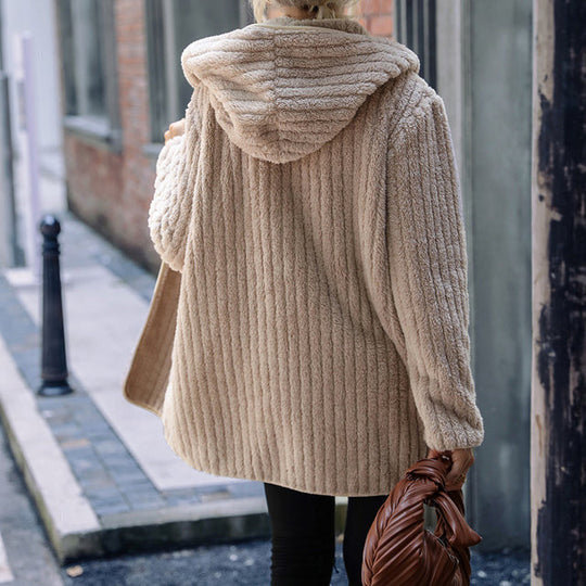 Kvinders Strikket Hættetrøje Casual 4