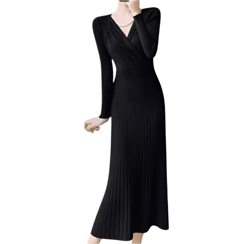Kvinders Strikket Kjole Komfortabel Design Polyester 0