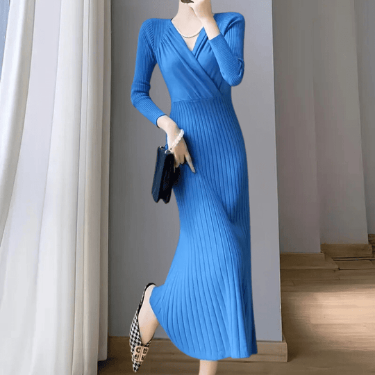 Kvinders Strikket Kjole Komfortabel Design Polyester 4