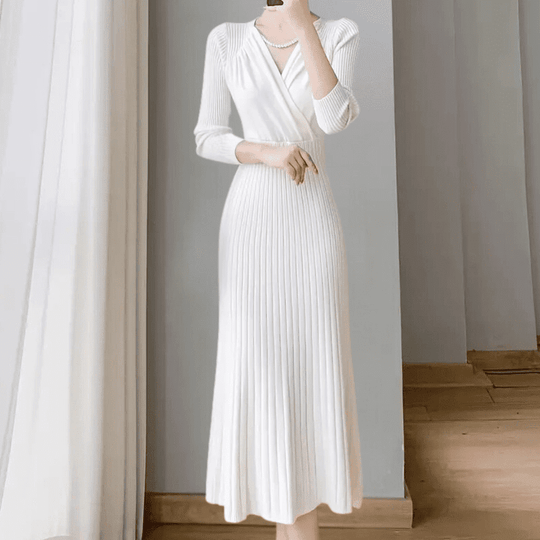 Kvinders Strikket Kjole Tidløst Design Polyester 6