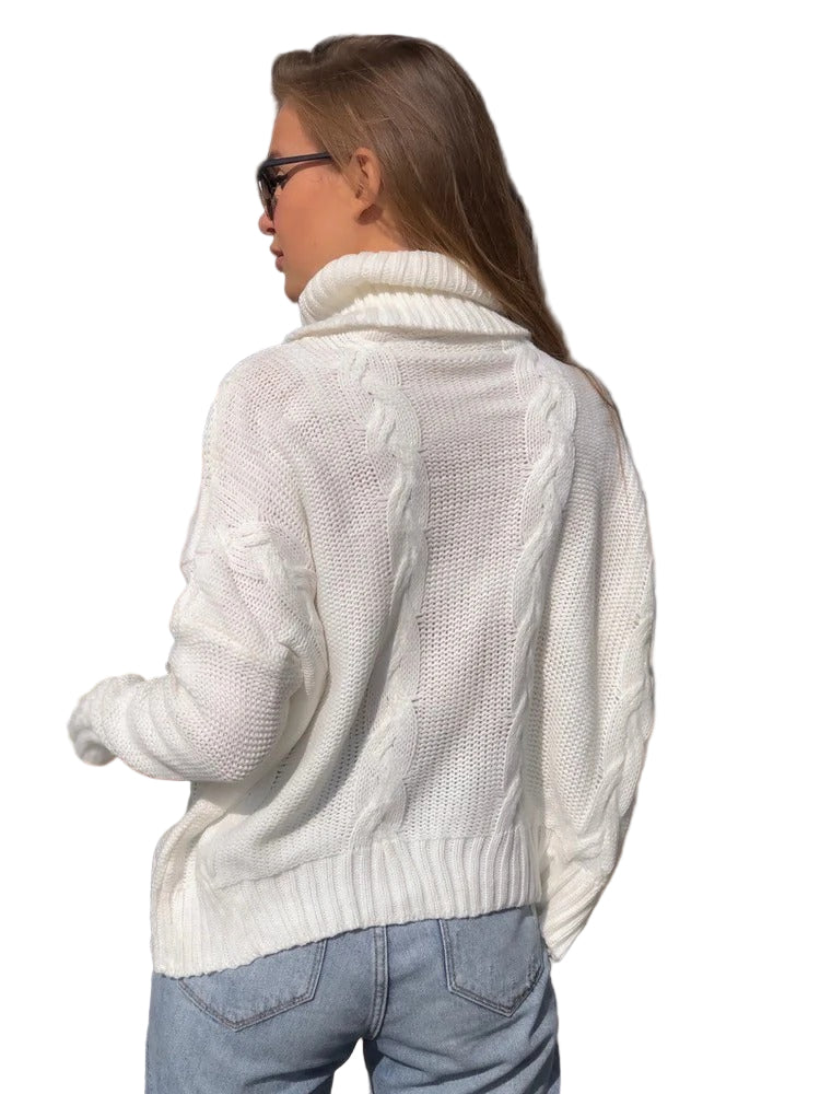 Kvinders Strikket Sweater - Chunky Turtleneck 0