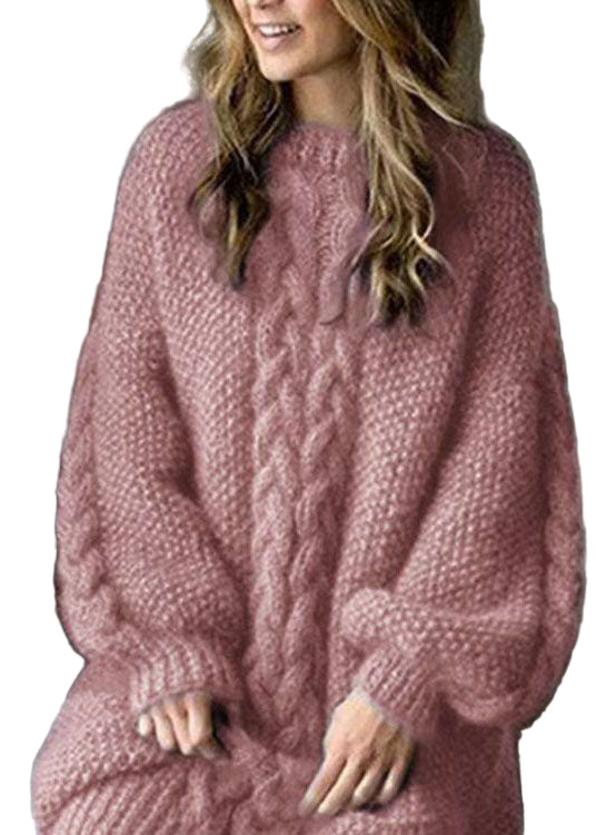 Kvinders Strikket Sweater Kjole Klassisk Stil 0