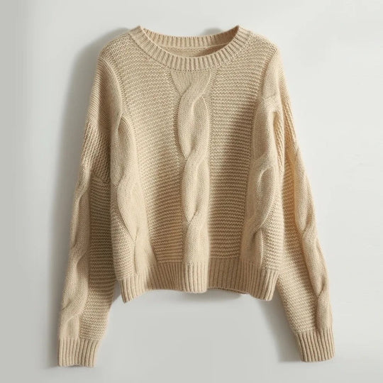 Kvinders Sweater Håndstrikket Blødt Bomuld 2
