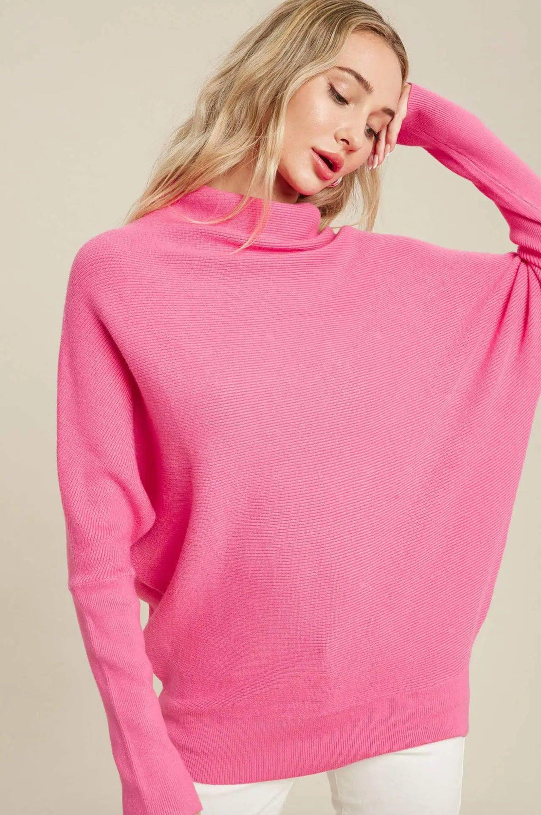 Kvinders Sweater Slouch Neck Dolman Ærme Blød Viskose 1