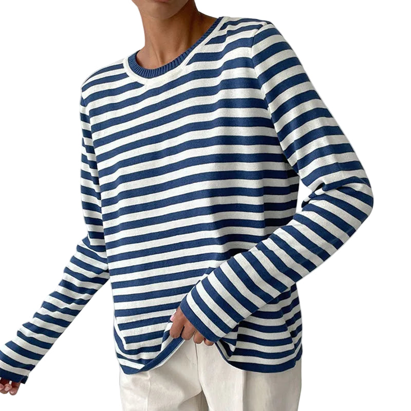 Kvinders T-shirt med Striber til Efteråret 0