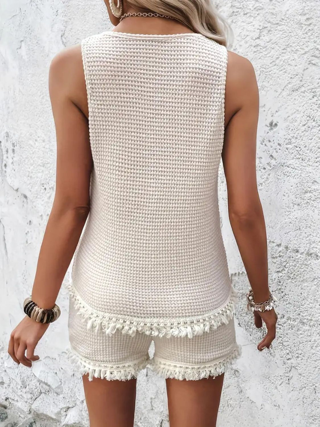 Kvinders Tanktop og Shorts Sæt med Rund Hals og Bred Strop 5