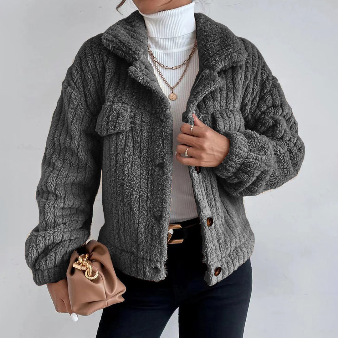 Kvinders Teddy Coat Faux Shearling Oversized Fit 1