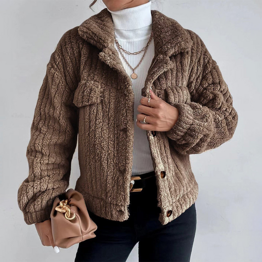 Kvinders Teddy Coat Faux Shearling Oversized Fit 3