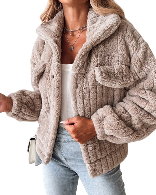 Kvinders Teddy Coat Oversized Fit 0