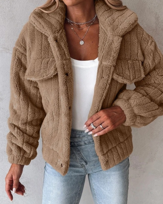 Kvinders Teddy Coat Oversized Fit 4