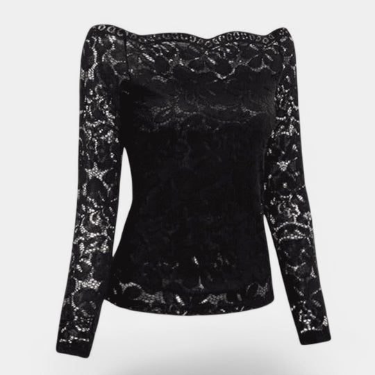 Kvinders Top i Blonde Bare Skuldre Elastisk Stoffmix 2