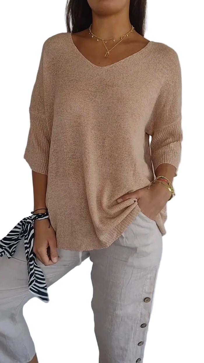 Kvinders Top med V-Udskæring og Komfortabel Design 0