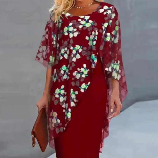 Kvinders Tørklædekjole med Blomsterprint 1