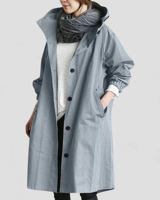 Kvinders Trenchcoat med Hætte og Longline Silhuet 1