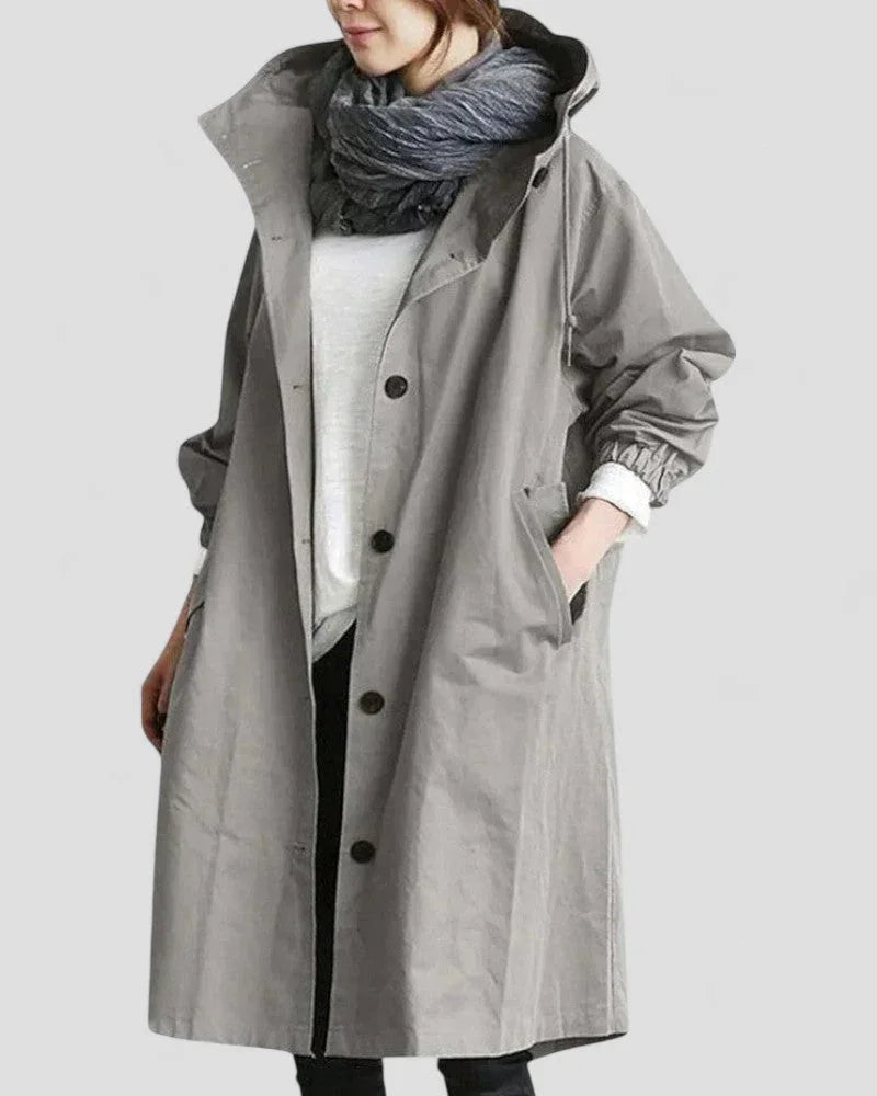Kvinders Trenchcoat med Hætte og Longline Silhuet 2