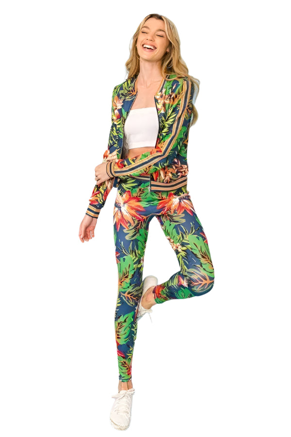 Kvinders Tropical Vibe Tracksuit Cable Knit Sæt 0
