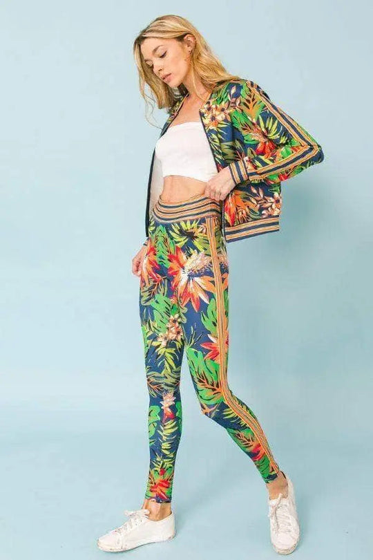 Kvinders Tropical Vibe Tracksuit Cable Knit Sæt 1