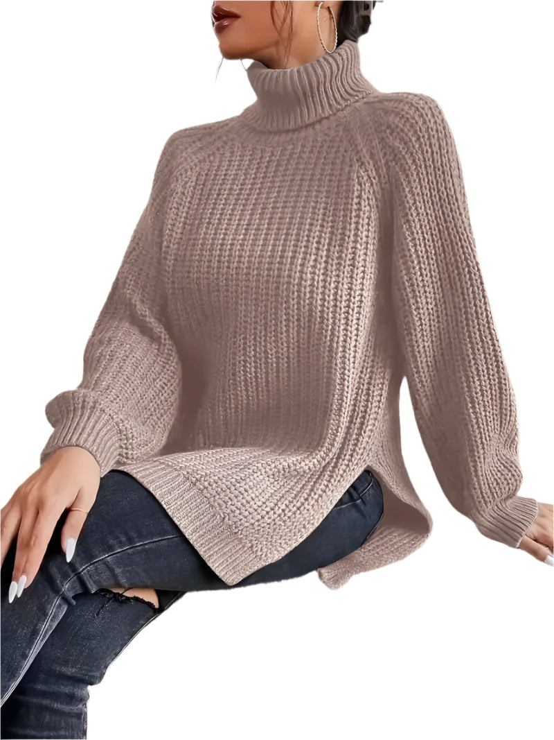 Kvinders Turtleneck Strik i Bomuld 0