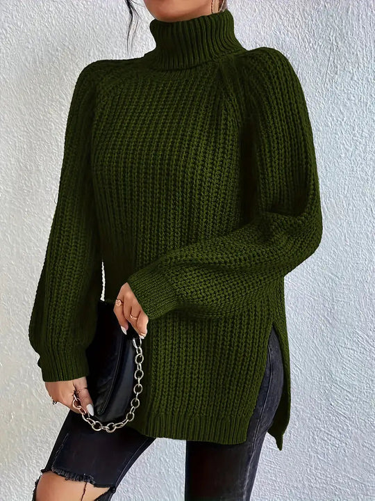 Kvinders Turtleneck Strik i Bomuld 4