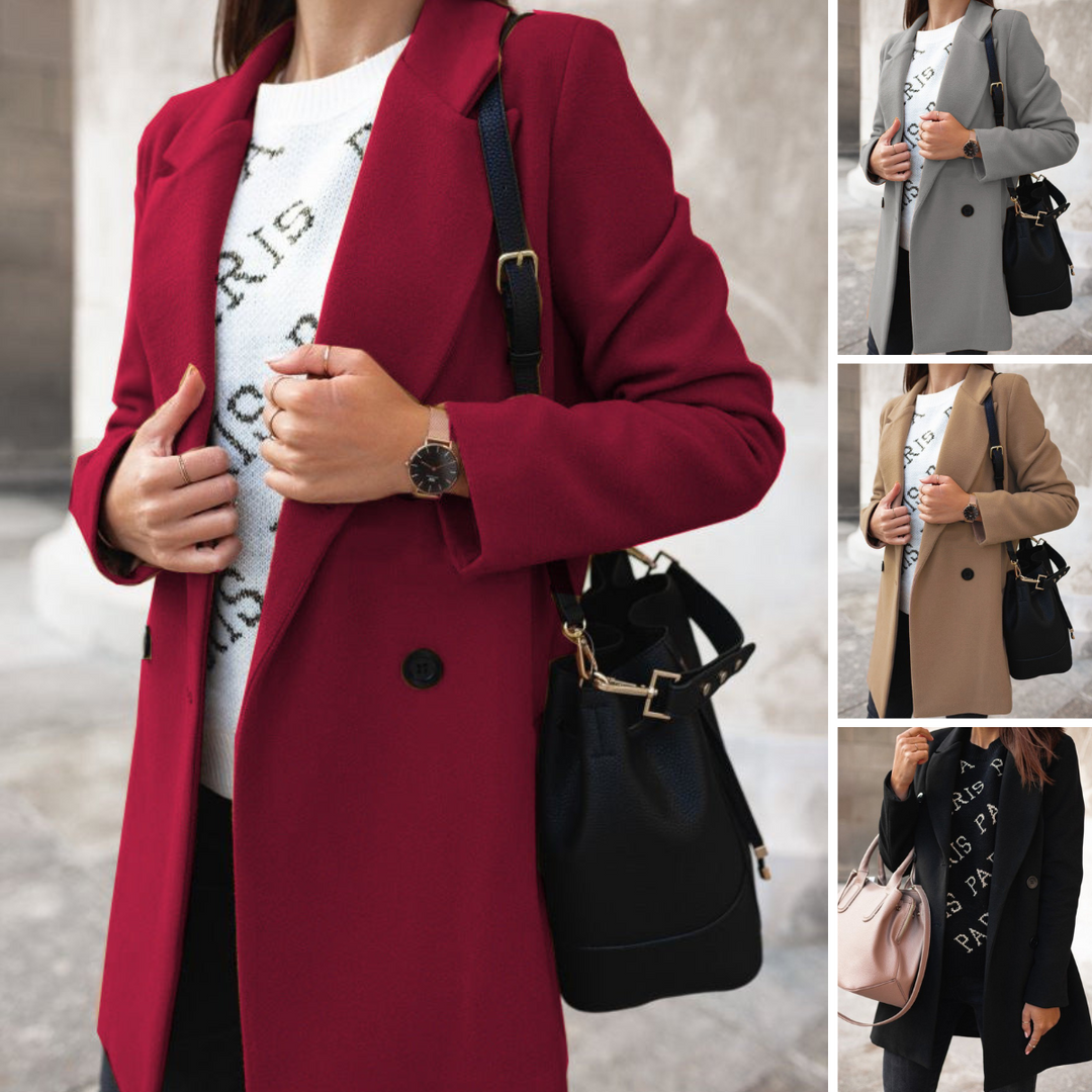 Kvinders Uldkjole Jakke Med Krave 5