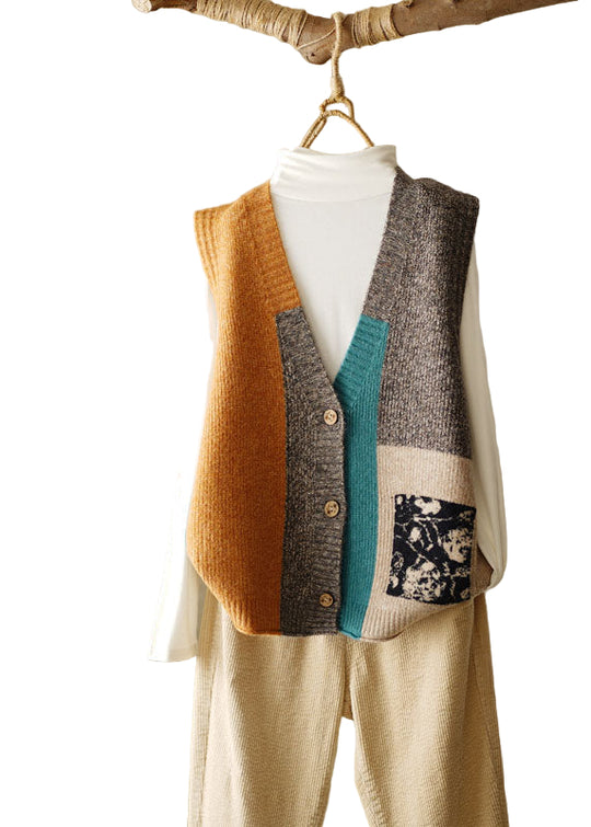 Kvinders V-hals Strik Vest 0