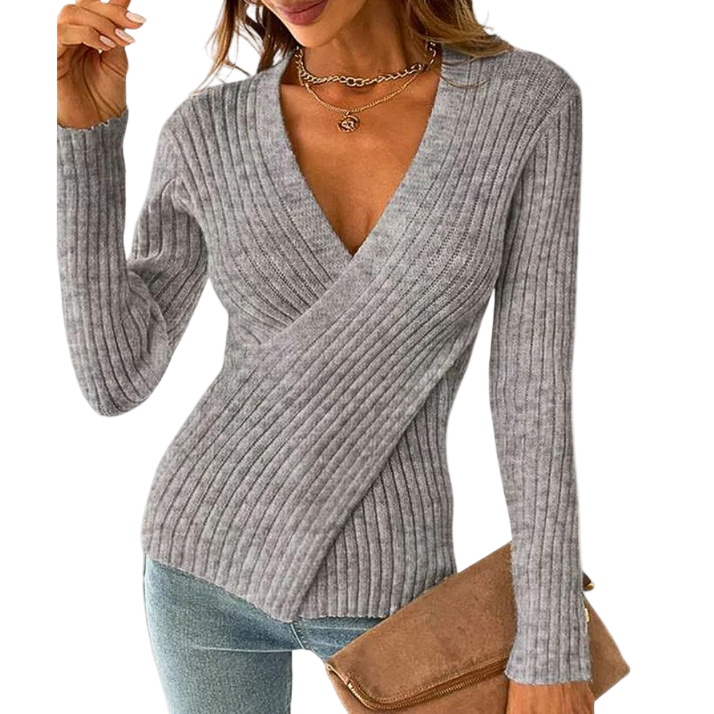 Kvinders V-hals Sweater Trendy Stil 0