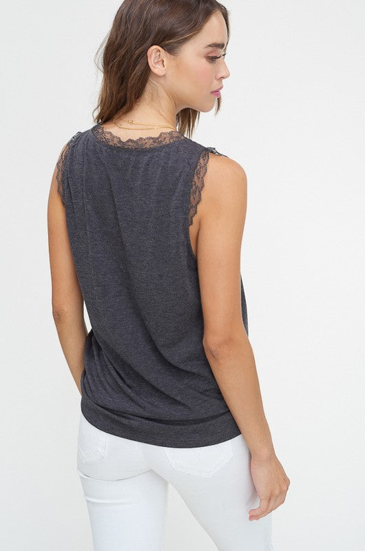 Kvinders V-hals Top Uden Ærmer Tofarvet Jersey 4