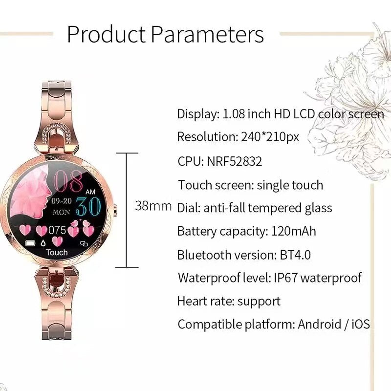 Kvinders Vandtæt Fitnessur Smartwatch 1