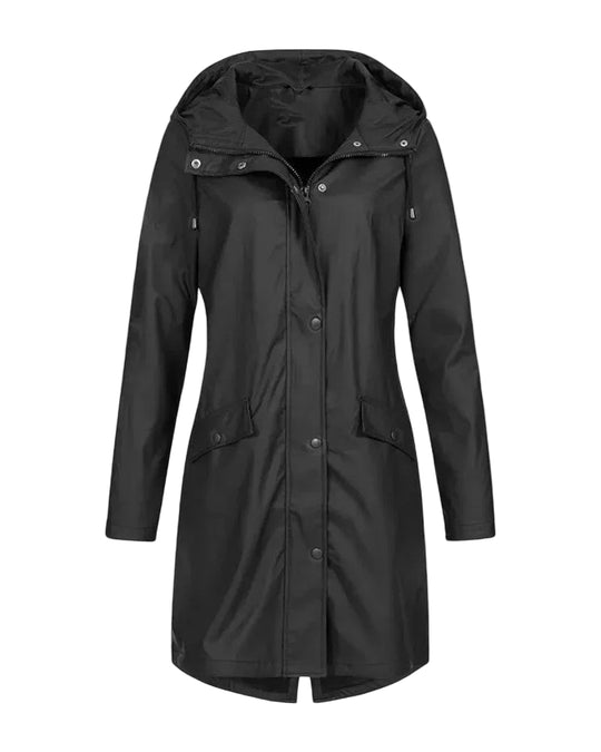 Kvinders Vandtæt Regnjakke med Hætte 0