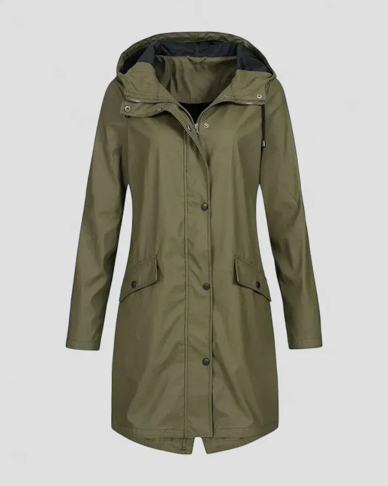 Kvinders Vandtæt Regnjakke med Hætte 2